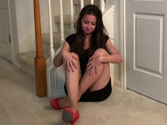 黒人, ヒール, 穴開きパンティ, ふっくら乳首, オマンコ, スカート, ストリップ, 長身