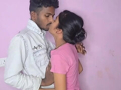 Indian babe with a trimmed twat is fucked by her b