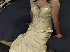 Brijd, Travestiet, Fetisj, Homo, Masturbatie, Satijn, Alleen, Bruiloft