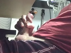 I jerk my big cock while in the next room my neighbors fuck a lot and scream