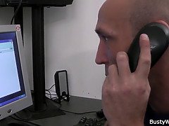Hot blonde secretary office fuck