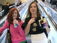 レズビアン, オナニー, アウトドア, 公共, 赤毛, ガリガリ, オッパイの