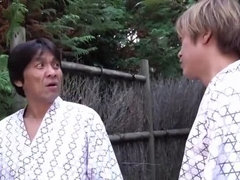 Divine Japanese Ikumi Yamashita performing in bukkake action