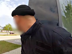 フェラチオ, チェコ, ダブル開発, ポリス, 現実, ティーン, 三人, ユニフォーム