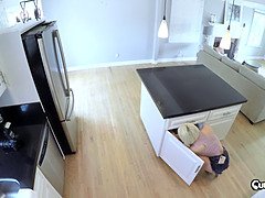 Blondine, Geschnappt, Besamung, Kehlenfick, Schmuddelige sprache, Hd, Monster, Rau