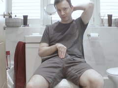 Enthousiasteling, Badkamer, Grote kont, Sperma shot, Lul, Vies, Ondergoed, Penis