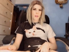 Grosser schwanz, Spermaladung, Schwanz, Transfrau, Schlucken