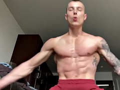 Gode, Homosexuelle, Masturbation, Muscle, Solo, Tatouage