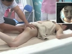 Asiatisch, Viele männer bespritzen eine frau, Japanische massage
