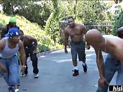 Anal, Culo grande, Rubia, Mamada, Grupo, Interracial