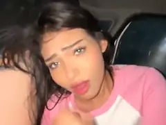 Blasen, Auto, Spermaladung, Hundestellung, Aufs gesicht abspritzen, Hd, Latina, Im freien