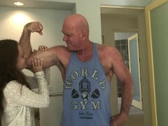 Dormitorio, Mamada, Papá, Músculo, Pequeña, Flaco, Puta, Apretado