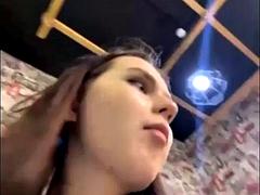 美女, デカ尻, デカチン, フェラチオ, カップル, 露出狂, 公共, オッパイの