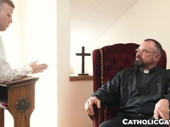 It feels heavenly to get penetrated in the ass by the buffed pastor Max Sargent