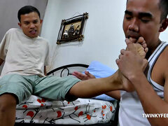 Asian, Blowjob, Foot fetish, Footjob, Gay