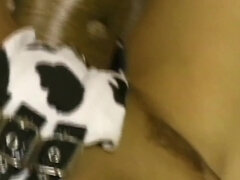 アジア人, デカパイ, 茶髪の, イマラチオ, ディルド, 巨大, 天然, おもちゃ