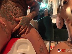 Big tits, Blonde, Brunette, Fingering, Hd, Lesbian, Tattoo, Toys