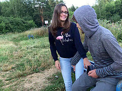 Amateur, Blowjob, Closeup, Cumshot, Outdoor, Public, Sucking