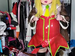 Kigurumi Roll PVC Bunny Suit Breathplay and Hands Free Vibrator