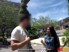 FACE PLUMB EXCURSION - Latina letting tourist tough face drill her (Deep Facehole)