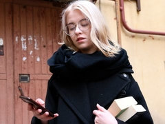 Blonde, Blowjob, Glasses, Handjob, Teen, Tits
