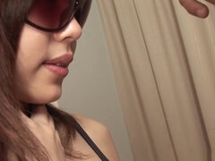Busty Asian Lass With Glasses On Sucking A Very Large Member