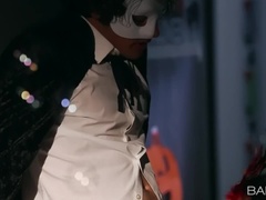 アメリカ人, 舐める尻, ブロンド, 茶髪の, チン, なめる, オフィス, オッパイの