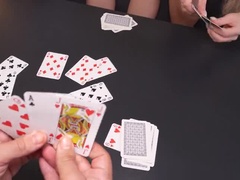 First Person Threesome Blowjob - Sucking Dick Instead of Playing Cards with Bella Mur and Nicole