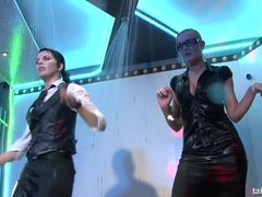 黒人, ブロンド, 茶髪の, ダンス, パーティ, オマンコ, サテン, 濡れ