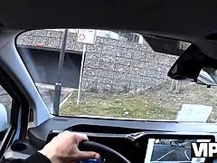 Vip4k. sexy athlete sakura hell bangs a stranger in a car in front of her boyfriend