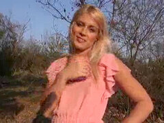 チェコ, バック, ドレス, アウトドア, 公共, オマンコ