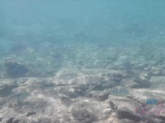 素人, 最高, ビーチ, フェラチオ, 爸, 彼女, オナニー, アウトドア