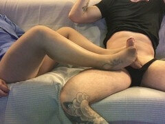 素人, 足, 足コキ, イタリア人, 淫乱熟女, ナイロン, 穴開きパンティ, ストッキング