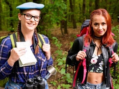 お尻, フェラチオ, ホテル, オナニー, ペニス, 赤毛, ティーン, 三人