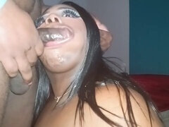 Bbw sloppy head, face fuck, black head