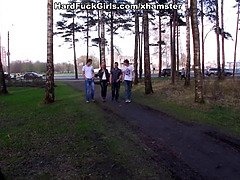 Hard group sex with a young girl