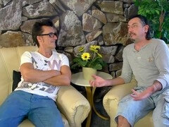 Horny milf housewife enjoys double penetration with two hung studs, swallowing their hot loads