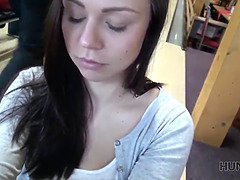 Watch how this petite teen makes her man's hard-on her own while cuckolding him in POV