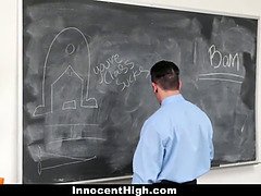 Rubia, Universitaria, Universidad, Corridas, Estilo perrito, Estudiante, Maestra, Uniforme