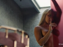 ブロンド, ヒール, 下着, 一人, タトゥー, オッパイの