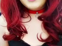 素人, 美人, 女装男装, カワイイ, フェムドム, フェティッシュ, 赤毛, シーメール