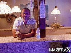 Pascal's dick is shared by two hot babes with small tits and big boobs - MariskaX Luna and Mina Luna