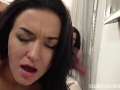 デカ尻, デカパイ, 茶髪の, チェコ, チン, 熟年, 淫乱熟女, ティーン