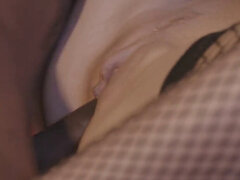 Big black cock sliding in the shaved pussy of a blonde