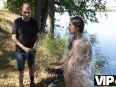 Rondborstig, Man die toekijkt, Europees, Hd, Buiten, Gezichtspunt, Kut duiken, Geschoren