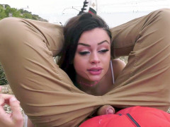 Blowjob, Brunette, Italian, Outdoor, Pov
