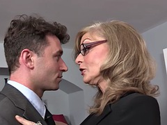 Busty gilf pussy sucking cock before erotic couple sex
