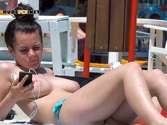 18 ans, Amateur, Plage, Nudiste, Public, Adolescente