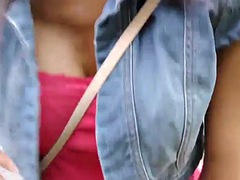 HUNT4K. Sexy brunette Liliane sucks a strangers cock for cash