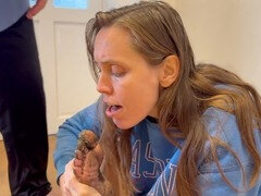 汚れた　, 足, なめる, 淫乱熟女